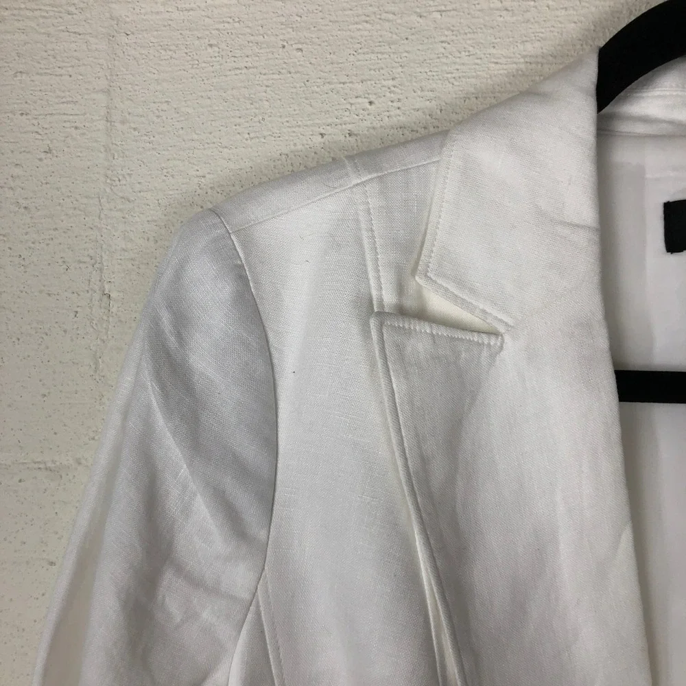 Talbots Womens Classic Linen Blazer Size 6 White Breathable Summer Work Office - Picture 5 of 14